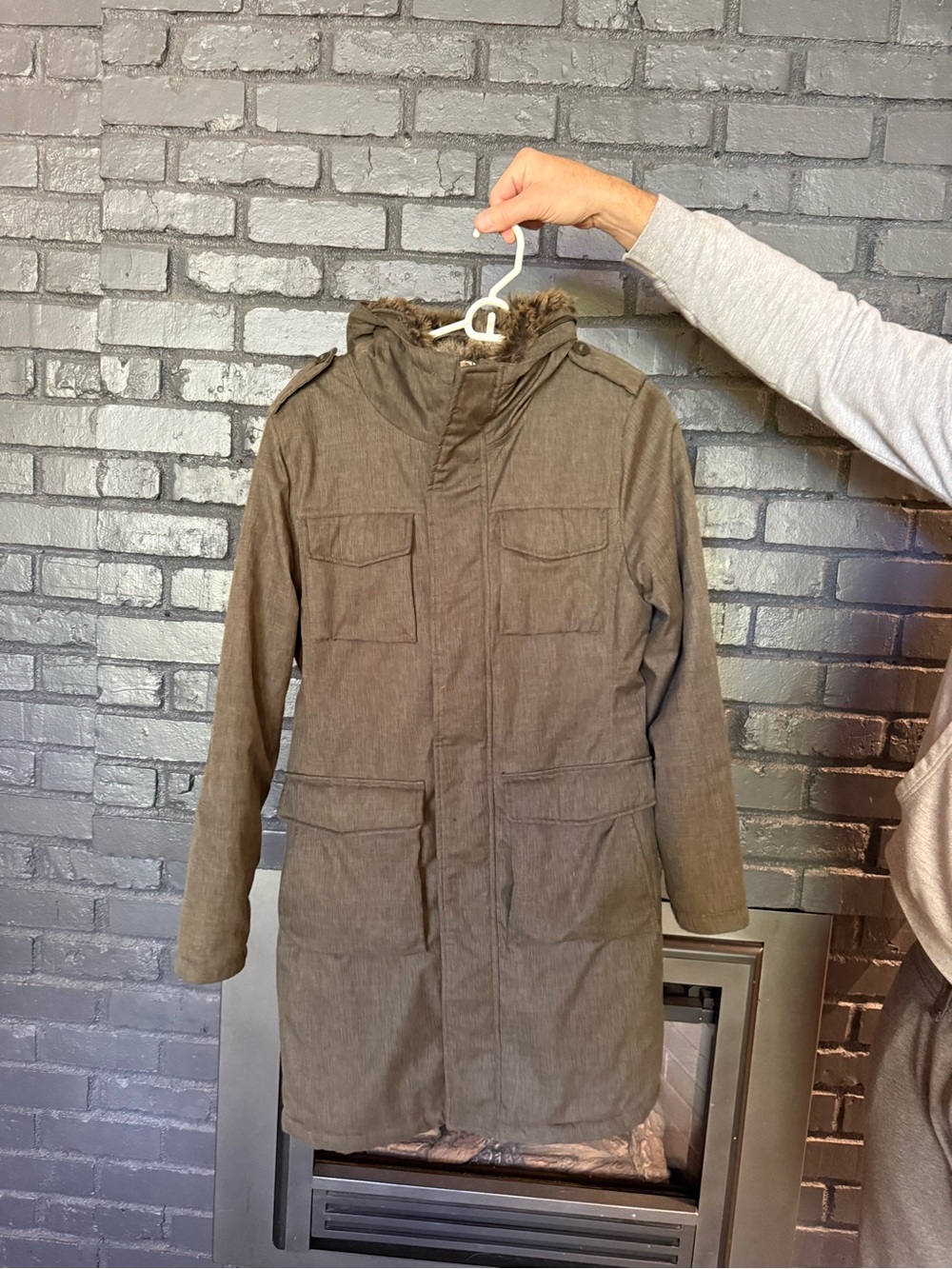 TNA Women’s Olive Brown Hooded Parka